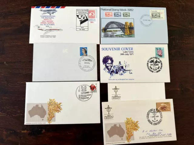 Australia  covers x 6 different (postmark interest)  (4X)