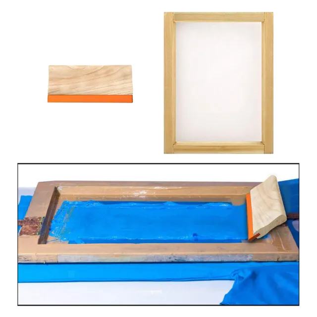 Große Holz Siebdruck Rahmen &amp; Siebdruck Rakel Kit