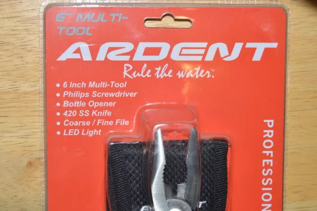 ardent 6" multi tool pro system bottle opener LED light knife screwdriver file 2