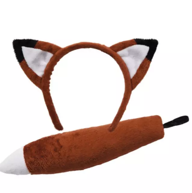Adulto/Bambino Fox Orecchie su Cerchietto E Coda Set Costume Accessorio Costume