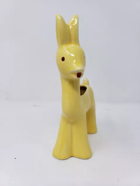 Vintage Mid-20th Century Shawnee Pottery Yellow Deer Planter Figurine 7"