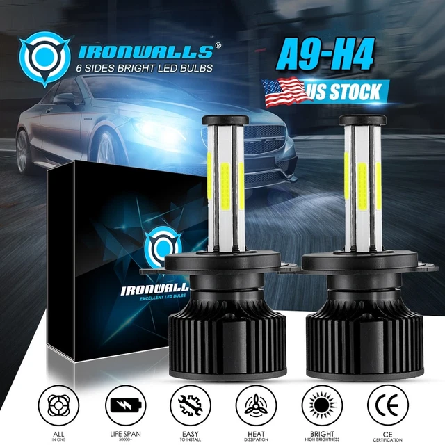 thumbnail interactive-video image 1 of CHUSYYRAY Mini K9 6000K H4/9003 LED Headlight Bulb Kit - 4-Sided, 360° Beam, High/Low Beam, Plug & Play (2 Pack) 1 of 3