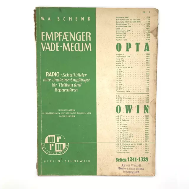 Original Empfänger Vade-Mecum Nr. 13 Opta Owin