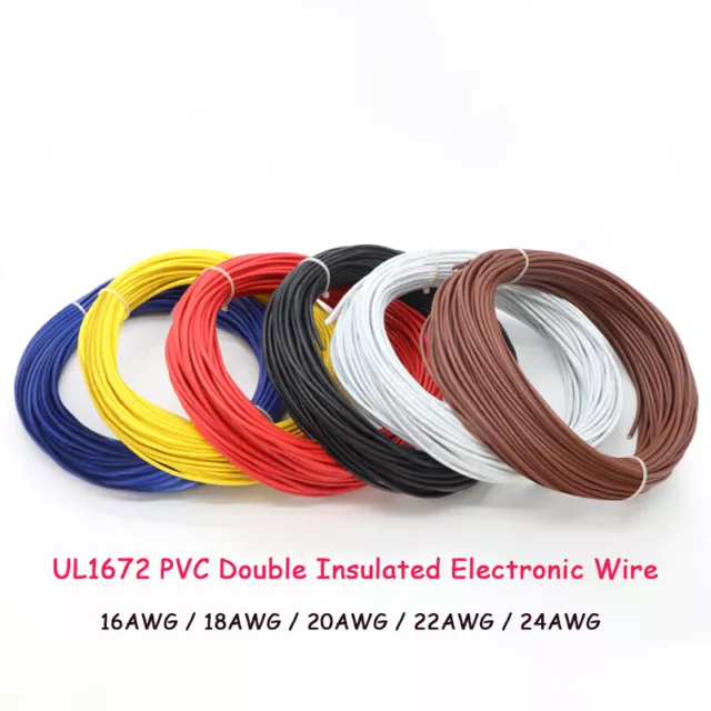 UL1672 PVC Double Insulated Electronic Wires 16AWG~24AWG Tinned Copper Core Wire