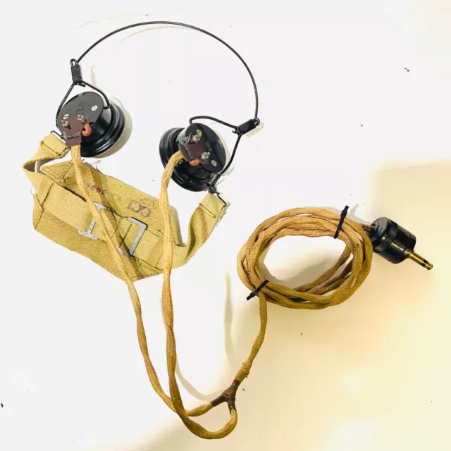 S.G.B. CLR No.5 British Army Radio Headphones, WW2, Complete, Undamaged & Clean