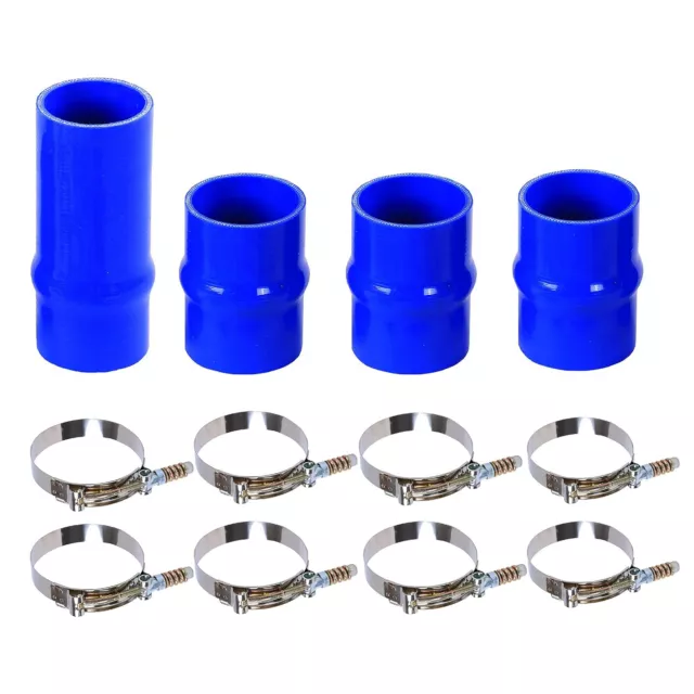 Intercooler Boot Kit Silicone Hose with Clamps Blue For 2003-2007 Dodge Cummins