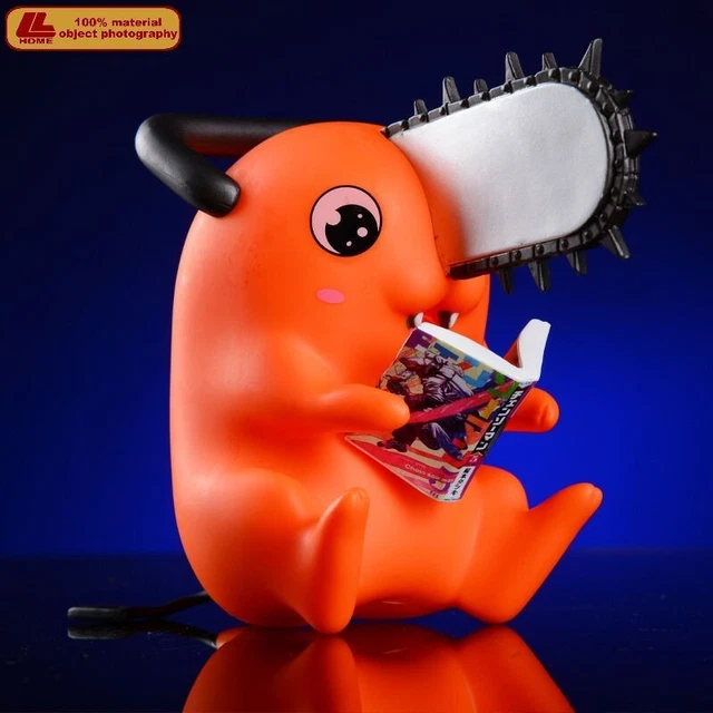 ANIME CHAINSAW MAN Demon Pochita Orange Dog Read Book Sit Figure Statue