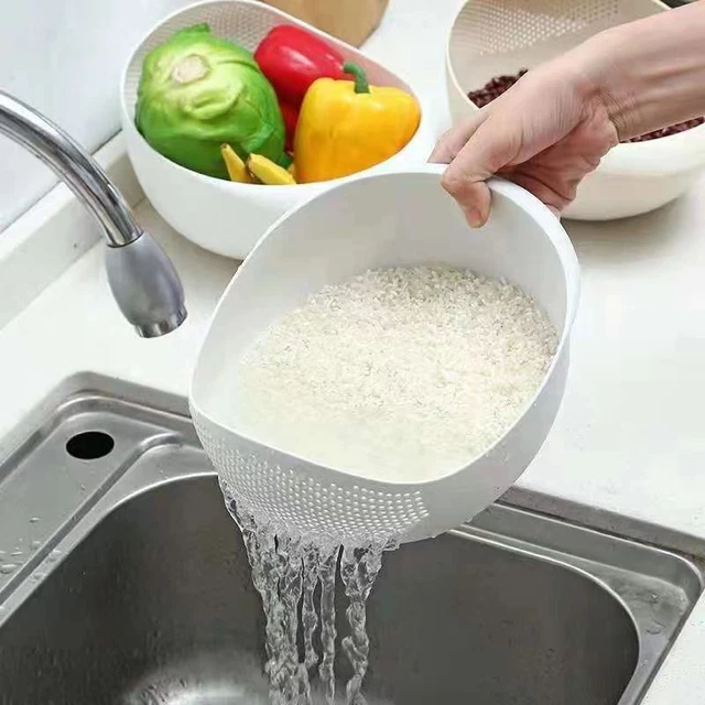 Cesta de drenaje de cocina colador de plástico con asas colador cesta