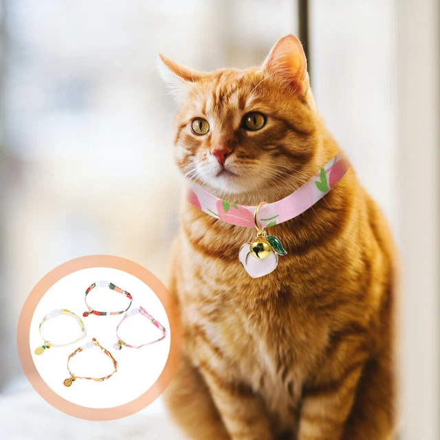 4 piezas collar de gato para mascotas 32X1X0,1 cm algodón poliéster