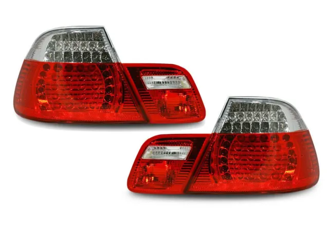 Back Rear Tail Lights For BMW E46 Cabrio Convertible Red Clear LED Pair 00-03