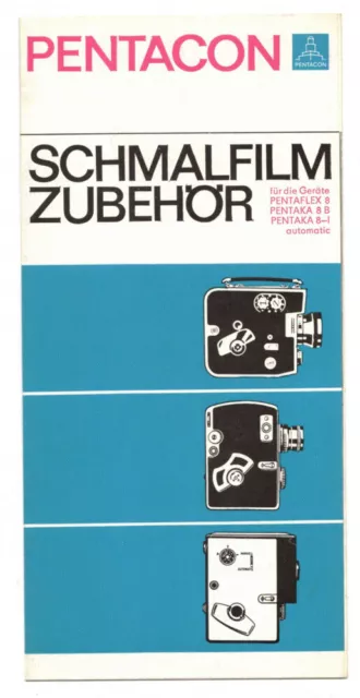 Prospekt Pentacon Schmalfilm Zubehör 1969 DDR