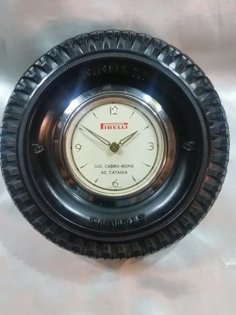 💎Orologio Vintage Da Tavolo Pubblicitario Gomma Pneumatico Pirelli💎