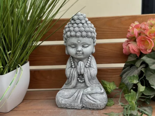 Steinfigur Baby Shiva Buddha Frostfest Gartenfigur Steinguss