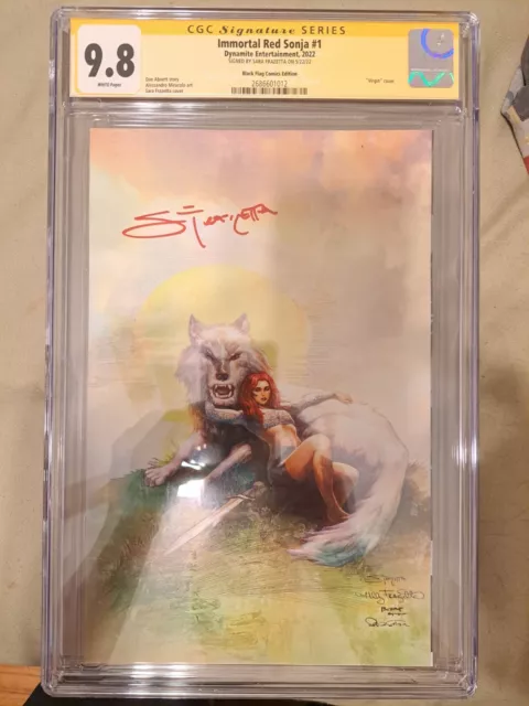 Immortal Red Sonja #1 Virgin Cover SS CGC 9.8 Signed & cover by Sara Frazetta