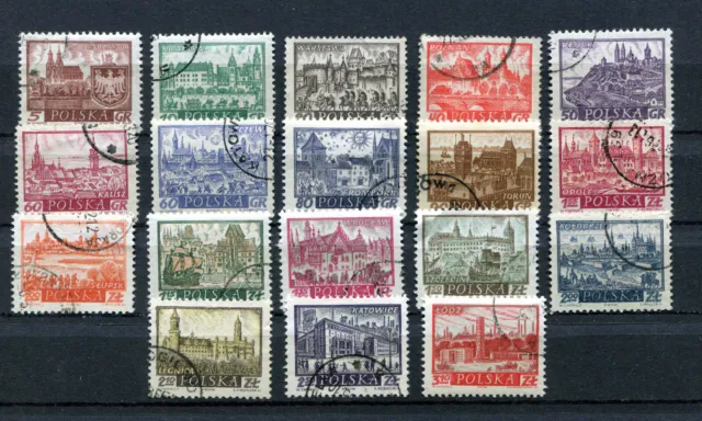 Briefmarken, Polen, Städte, 1960, Lot 18 Stück,  gest.