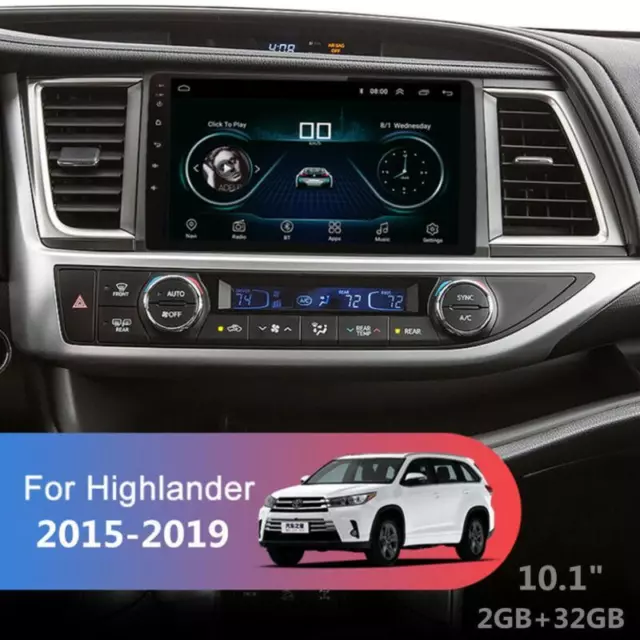 Android 9.1 Car Stereo 10.1" HD GPS Radio Player for Toyota Highlander 2015-2019