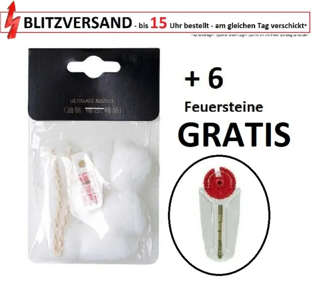 für ZIPPO & Co.- Watte - Filz - Docht - RABATTAKTION - Feuersteine  GRATIS !