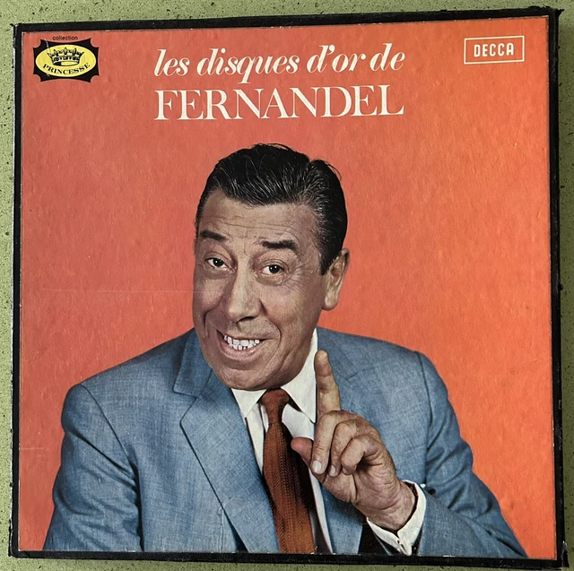COFFRET LES DISQUES d'or de FERNANDEL + livret 3 disques 33 tours