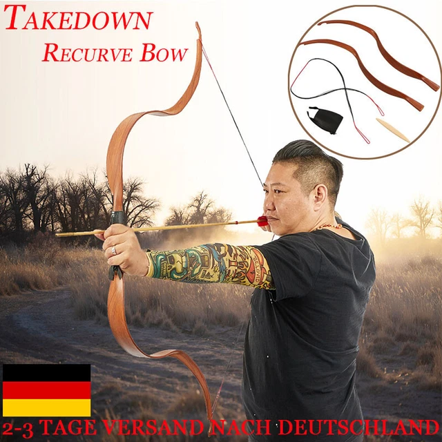 SHARROW Takedown Recurve Bogen Sportbogen 20-50lbs Traditioneller Bogen Hölz Bogen Riser