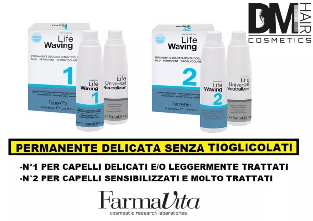 FARMAVITA KIT LIFE WAVING 2x110ml PERMANENTE FISSAGGIO SENZA ACIDO TIOGLICOLICO