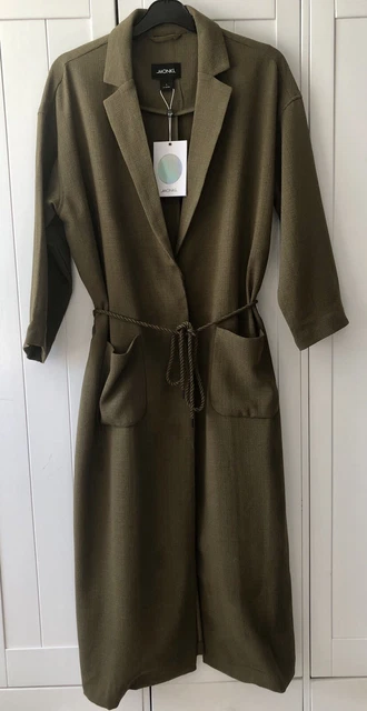 MONKI GREAT Khaki Green Oversized Duster Coat BNWT Size S 8 36 38 12.99 PicClick UK