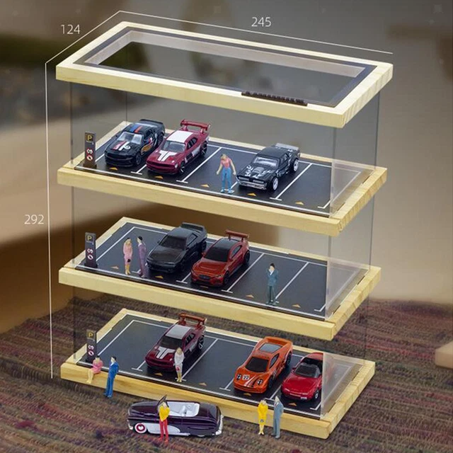1/64 3 TIER Parking Scene Display Case, Diorama Car Showcase, Alloy Car