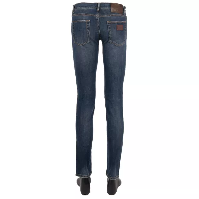 DOLCE & GABBANA 5-Pockets SKINNY Denim Jeans Trousers with Logo Plate Blue 11273