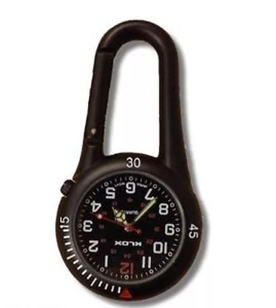 Noir Pince Mousqueton Breloque Montre Visage pour Docteur Infirmière Ambulancier