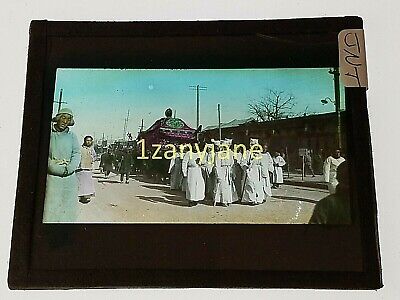 Glass Magic Lantern Slide JNT CHINESE CHINA FUNERAL OF THE GREAT