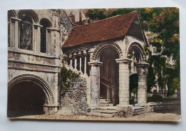 Unposted Vintage Colour Postcard - Canterbury Cathedral. Norman Stair (b)