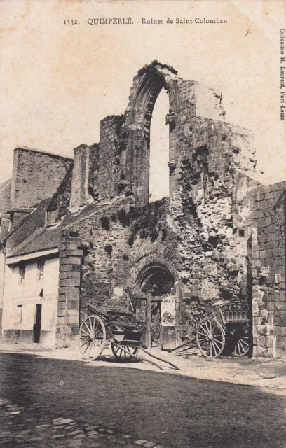 Carte postale ancienne old postcard QUIMPERLE FINISTÈRE ruines de saint-colomban