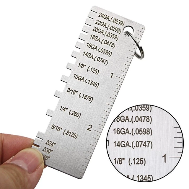 Portable Welder Ruler Metal Sheet Thickness Gauge Gage Soldering Inspection Tool