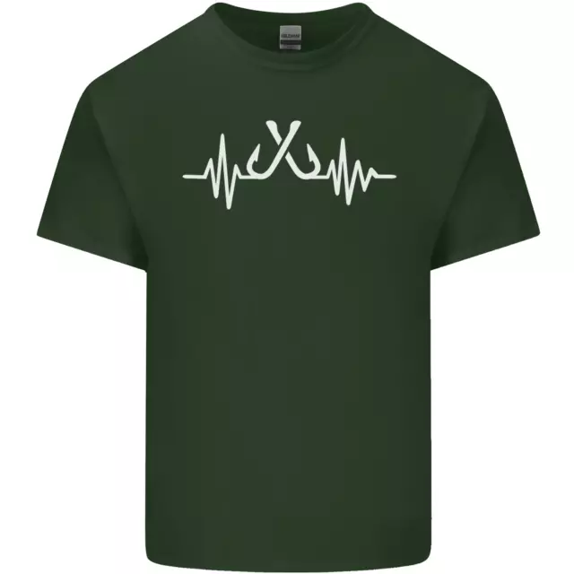 T-shirt top Pulse Fishing divertente pescatore ECG da uomo cotone 9