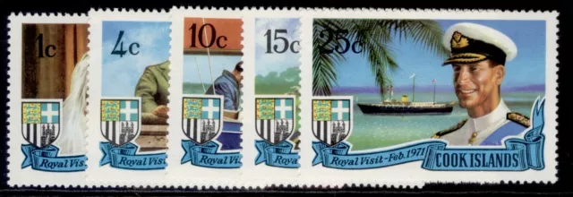 COOK ISLANDS QEII SG345-349, 1971 Royal visit set, NH MINT.