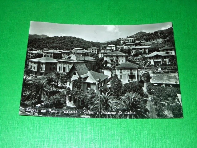 Cartolina Varazze - Villini e Pensione Le Palme 1955.