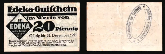 Sangerhausen - Edeka - Einkaufsverein der Kaufleute - 20 Pf. - bis 31.12.1921