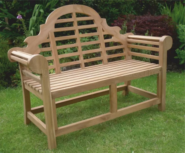 Lutyens Teak Garden Bench 150cm 5ft Marlborough 3 Seat Chunky FLEGT Certified