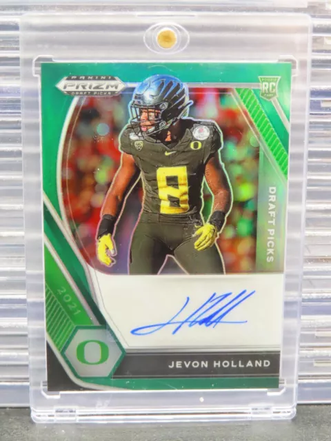 2021 Prizm Draft Picks Jevon Holland Green Prizm Rookie Auto RC #DPA-JHO