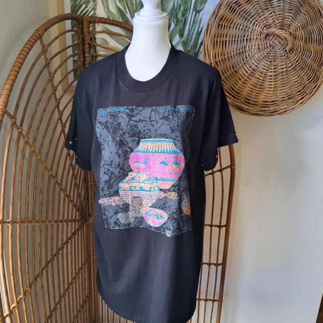 Vintage Vtg Retro 90s Hazelwood Exclusive L Mesa Pottery Studded T-shirt Rare