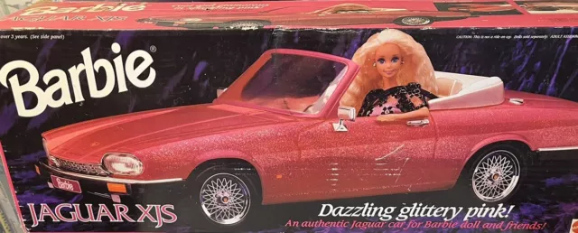 Mattel 1994 Barbie Jaguar XJS Glitter Pink Convertible Vintage Dazzling! NRFB