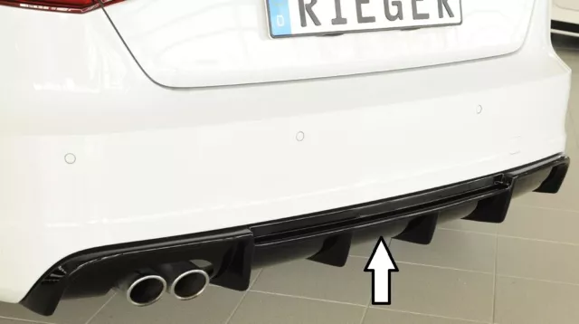 Rieger Diffusor für Audi A3 8V inkl Sportback VFL S-Line Heckansatz schwarzglanz