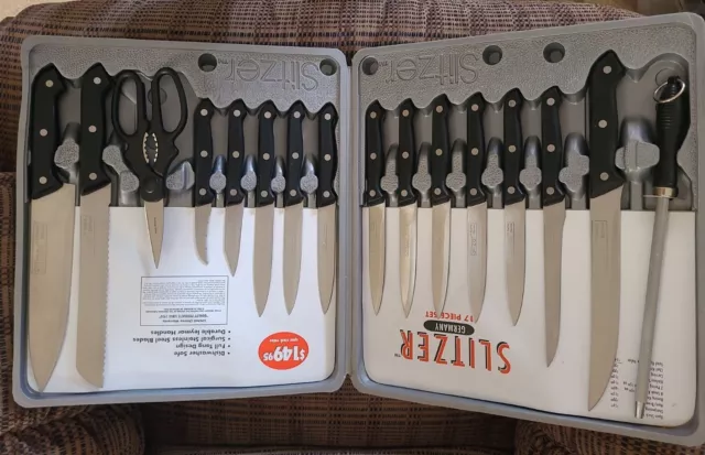 SLITZER 6 Piece Professional German Cutlery Kitchen Knife Set in Case  Retail $90