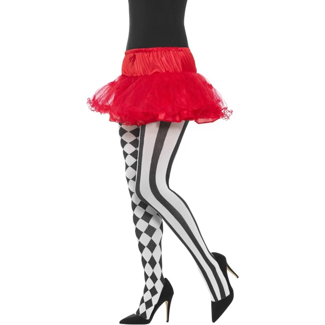 Collant donna - nero bianco - taglia unica adulti - collant sottili