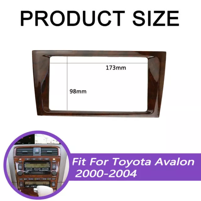 2 Din Car Radio Fascia Frame Dash Face Plate Wood Trim Kit For Toyota Avalon