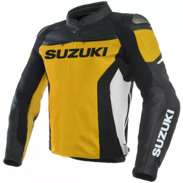 SUZUKI GSXR Rennen Biker Lederjacke MOTOGP Leder Bikerjacke Motorrad Lederjacken