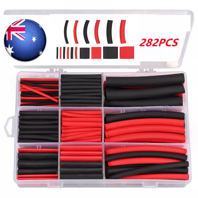 282pcs Marine Grade Dual-Wall Adhesive Glue Lined Heat Shrink Tube Ratio 3:1 AU