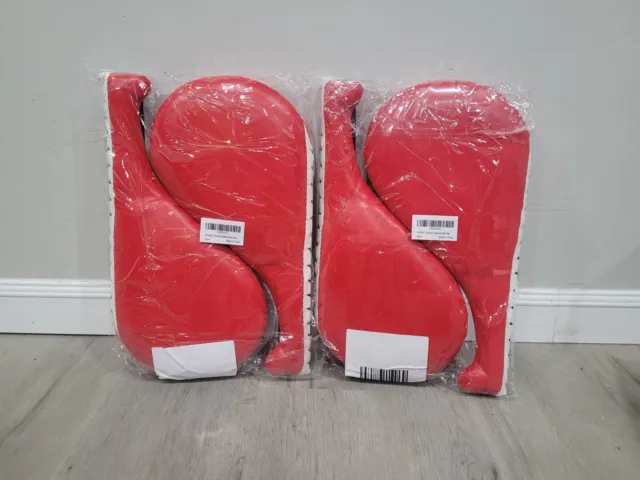 2 PAIRS (4 Pads) Taekwondo Kick Pads Karate Martial Arts Red Strike Pad