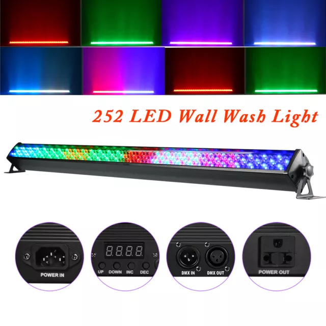 252 LED RGB Wall Wash Bar Light DMX512 DJ Party Disco Stage Light Show Display
