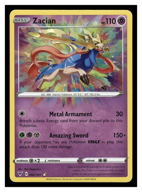 Pokemon Vivid Voltage Zacian 082/185 Holo Amazing Rare