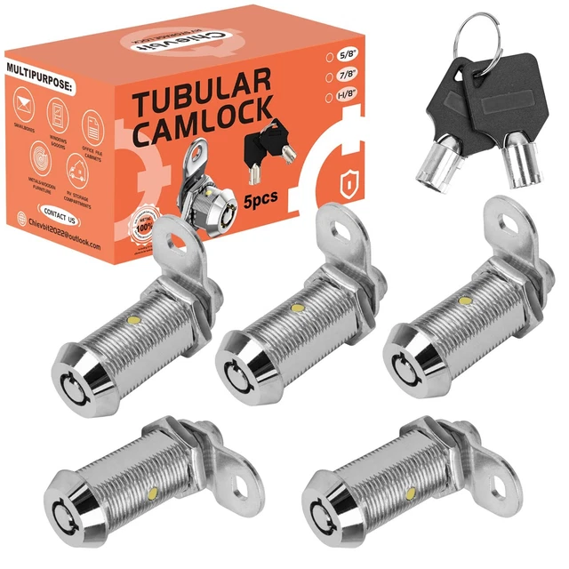 RV Compartment Cam Lock - 5 Pack - 1-1/8 - Includes 10 Keys